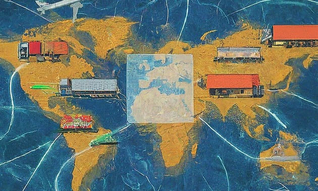 Blockchain technology concept in transportation